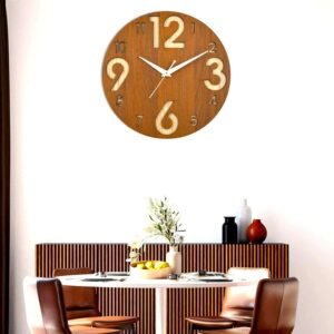 Wooden Silent Non-Ticking Wall Clock for Home Stylish Latest Designer Wall Clock for Home Living Room Bedroom Office Hall