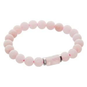 Rose Quartz Tumbler Bracelet for Women Men's Gifts - Protection Healing Crystal Bracelet - 8mm Gemstone Beaded Adjustable